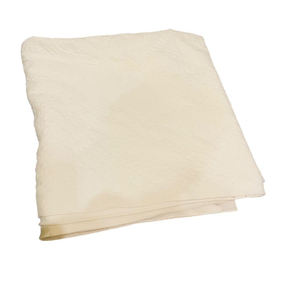 Vintage White Textured‎ Fabric Yardage 80" x 83"